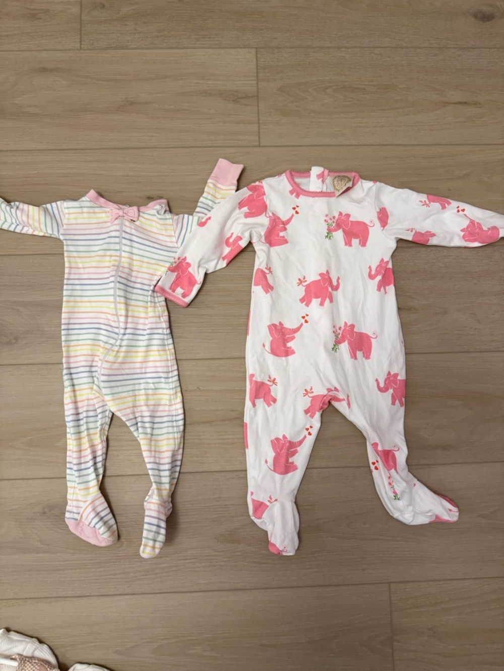 The Beaufort Bonnet Company Pink Elephant Print Footed One-Piece